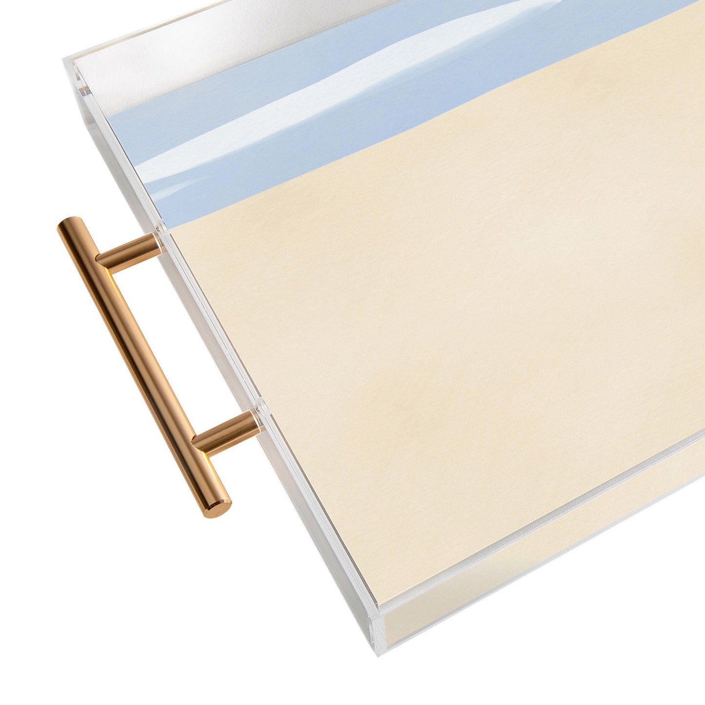Little Dean Minimal sand beach with seagull Acrylic Tray