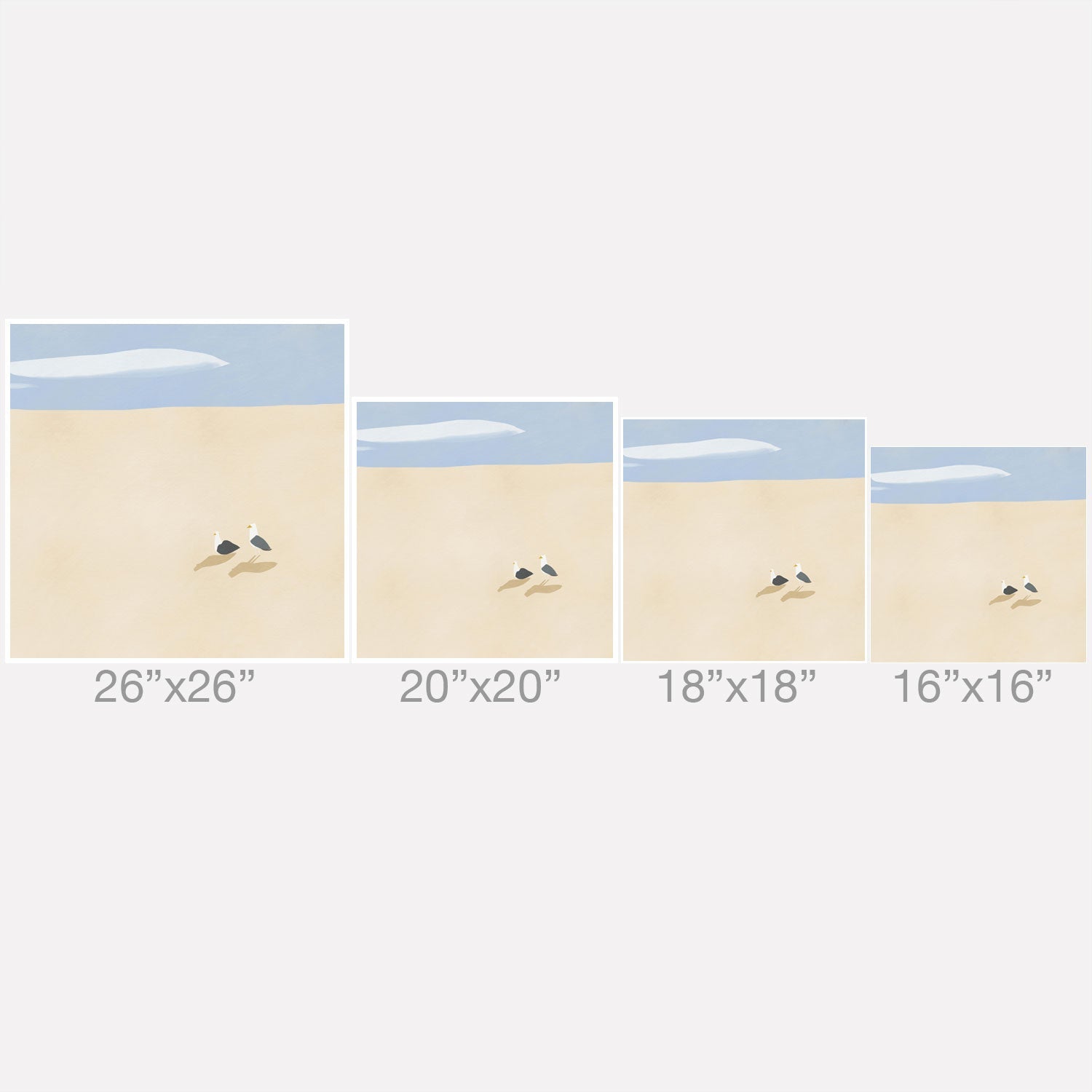 Little Dean Minimal sand beach with seagull Outdoor Throw Pillow