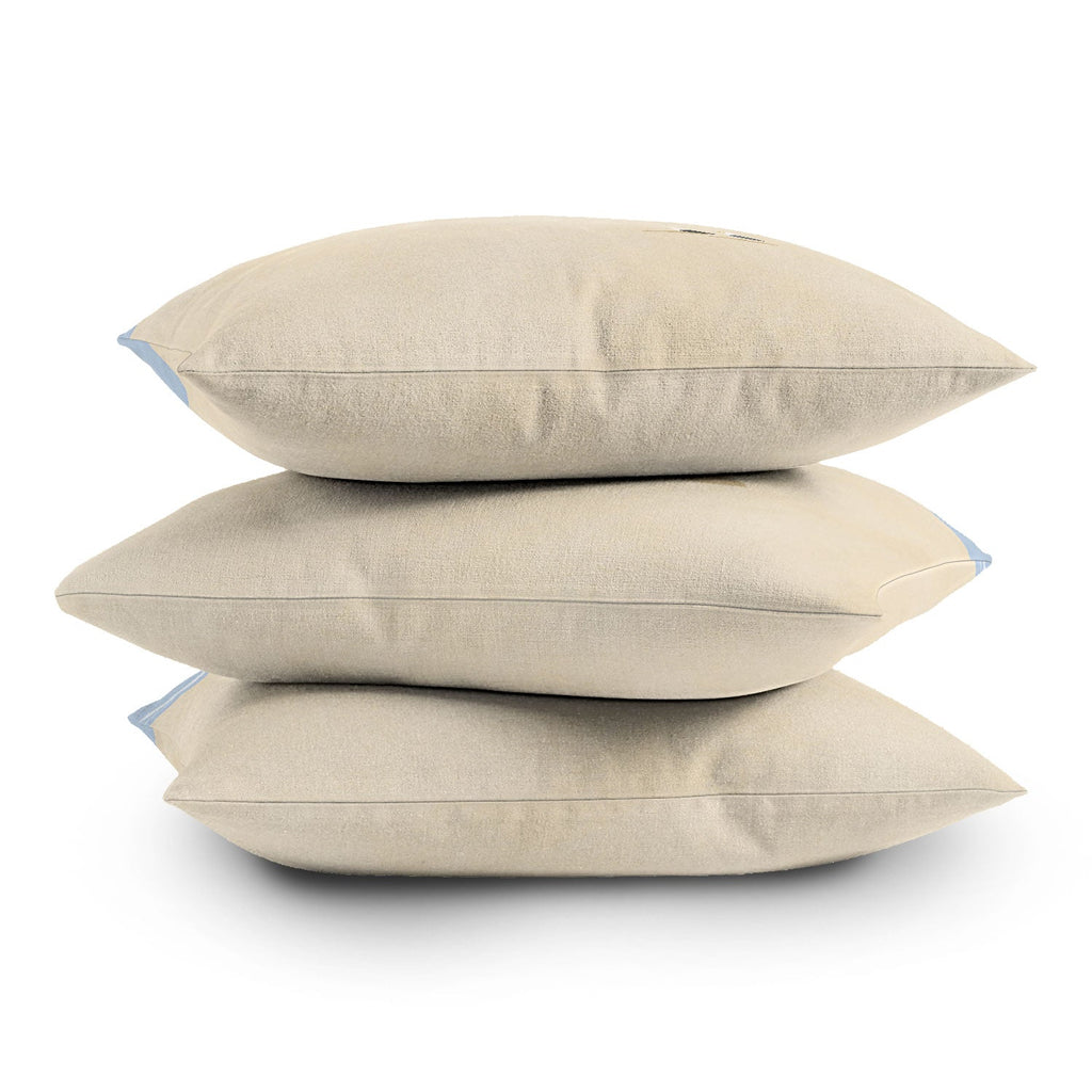 Little Dean Minimal sand beach with seagull Outdoor Throw Pillow
