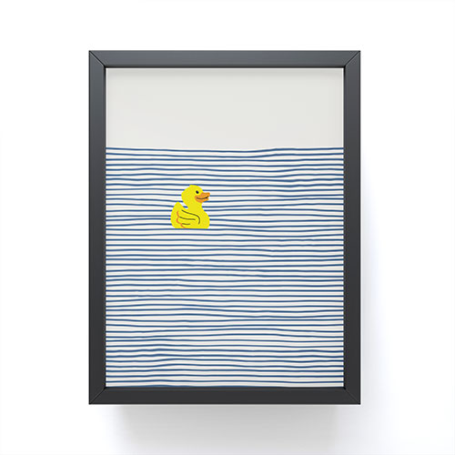 Little Dean Yellow rubber ducky Framed Mini Art Print