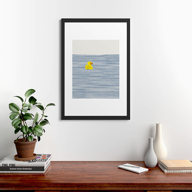 Little Dean Yellow rubber ducky Framed Art Print