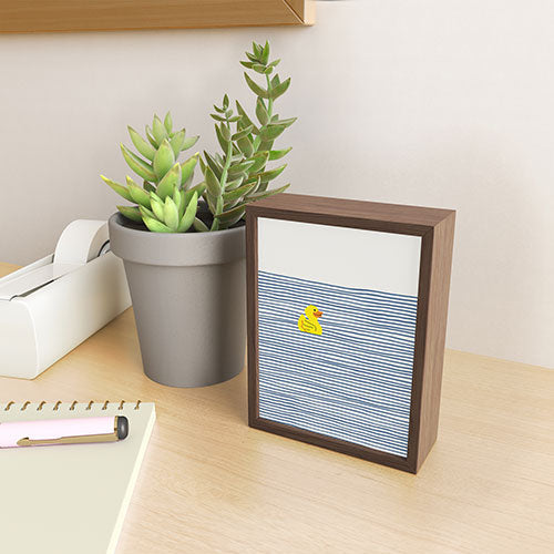 Little Dean Yellow rubber ducky Framed Mini Art Print
