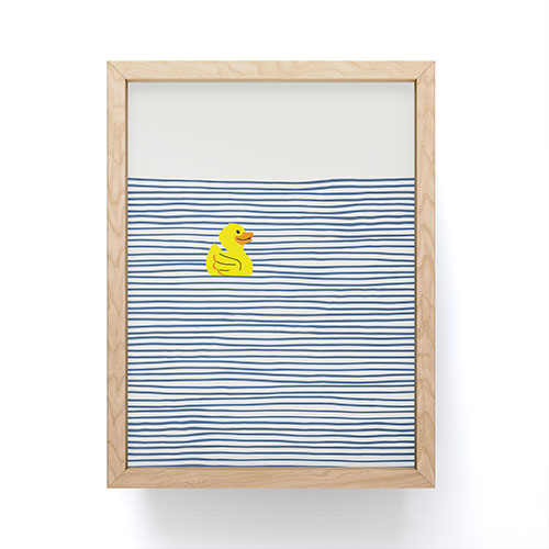 Little Dean Yellow rubber ducky Framed Mini Art Print