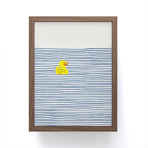 Little Dean Yellow rubber ducky Framed Mini Art Print