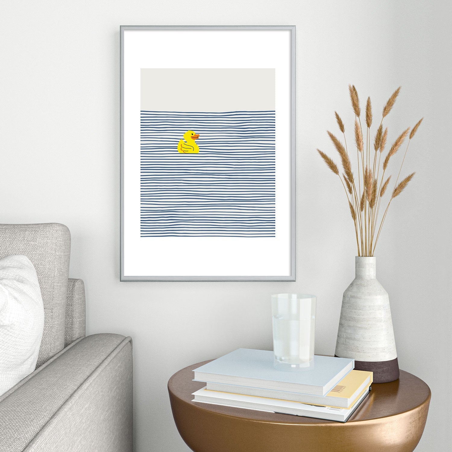 Little Dean Yellow rubber ducky Metal Framed Art Print