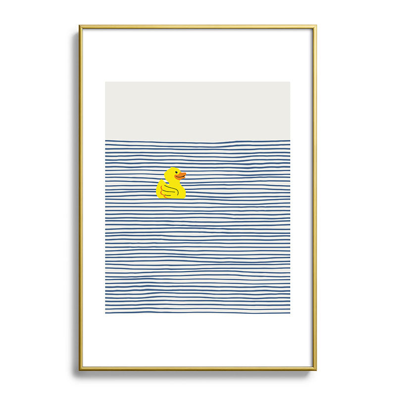 Little Dean Yellow rubber ducky Metal Framed Art Print