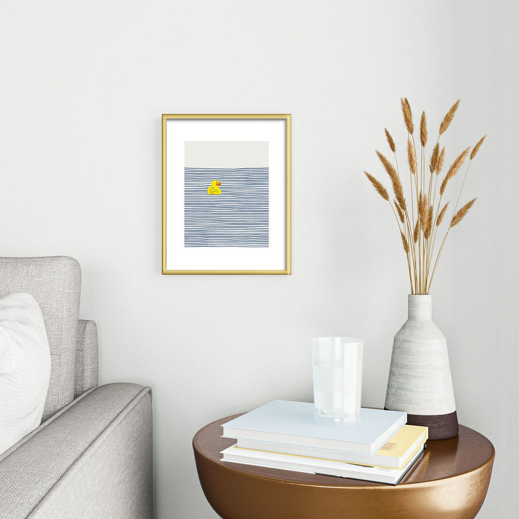 Little Dean Yellow rubber ducky Metal Framed Art Print