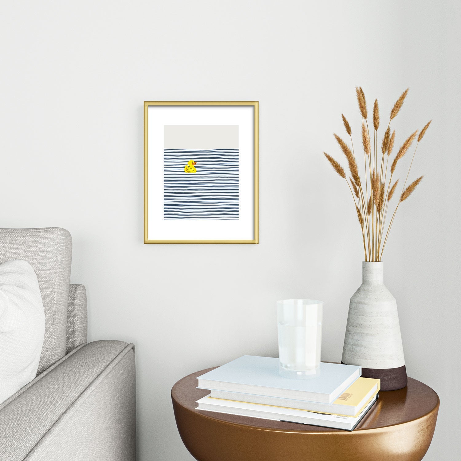 Little Dean Yellow rubber ducky Metal Framed Art Print