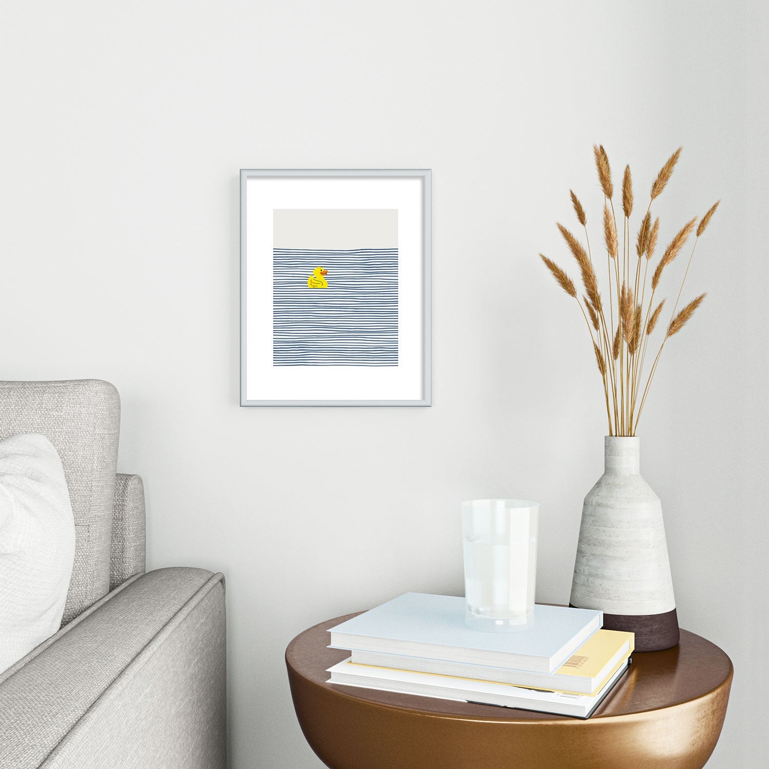 Little Dean Yellow rubber ducky Metal Framed Art Print