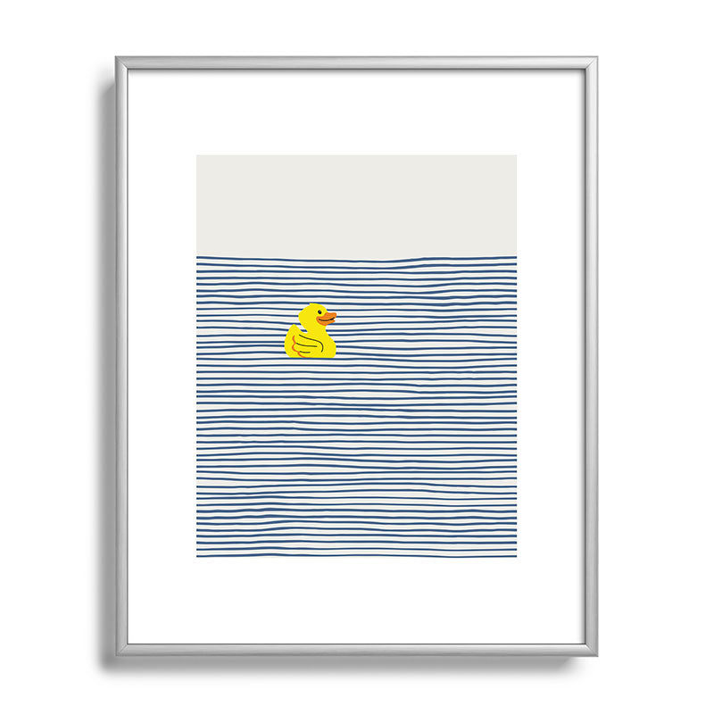 Little Dean Yellow rubber ducky Metal Framed Art Print