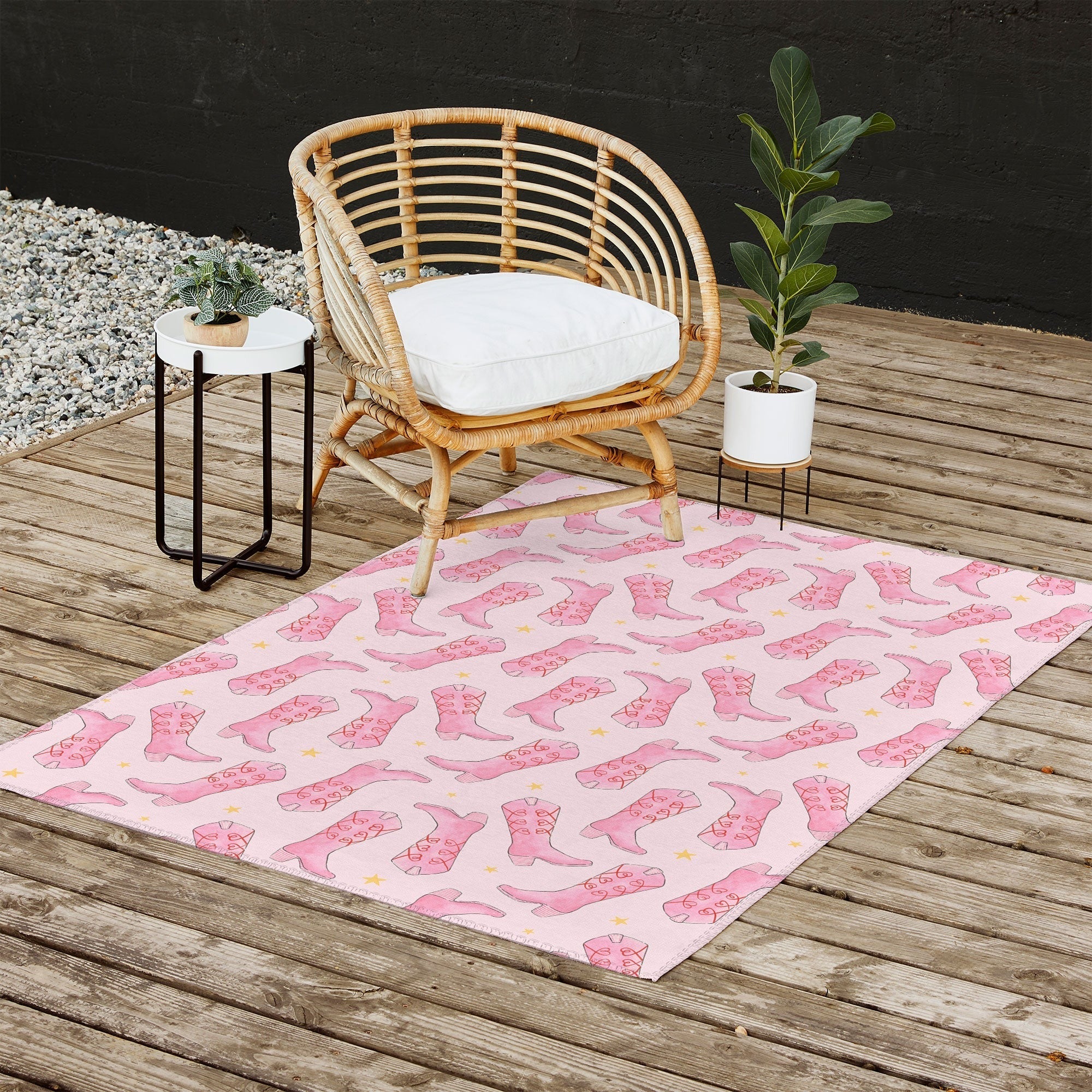 Love_Ryming Stars and Boots Outdoor Rug