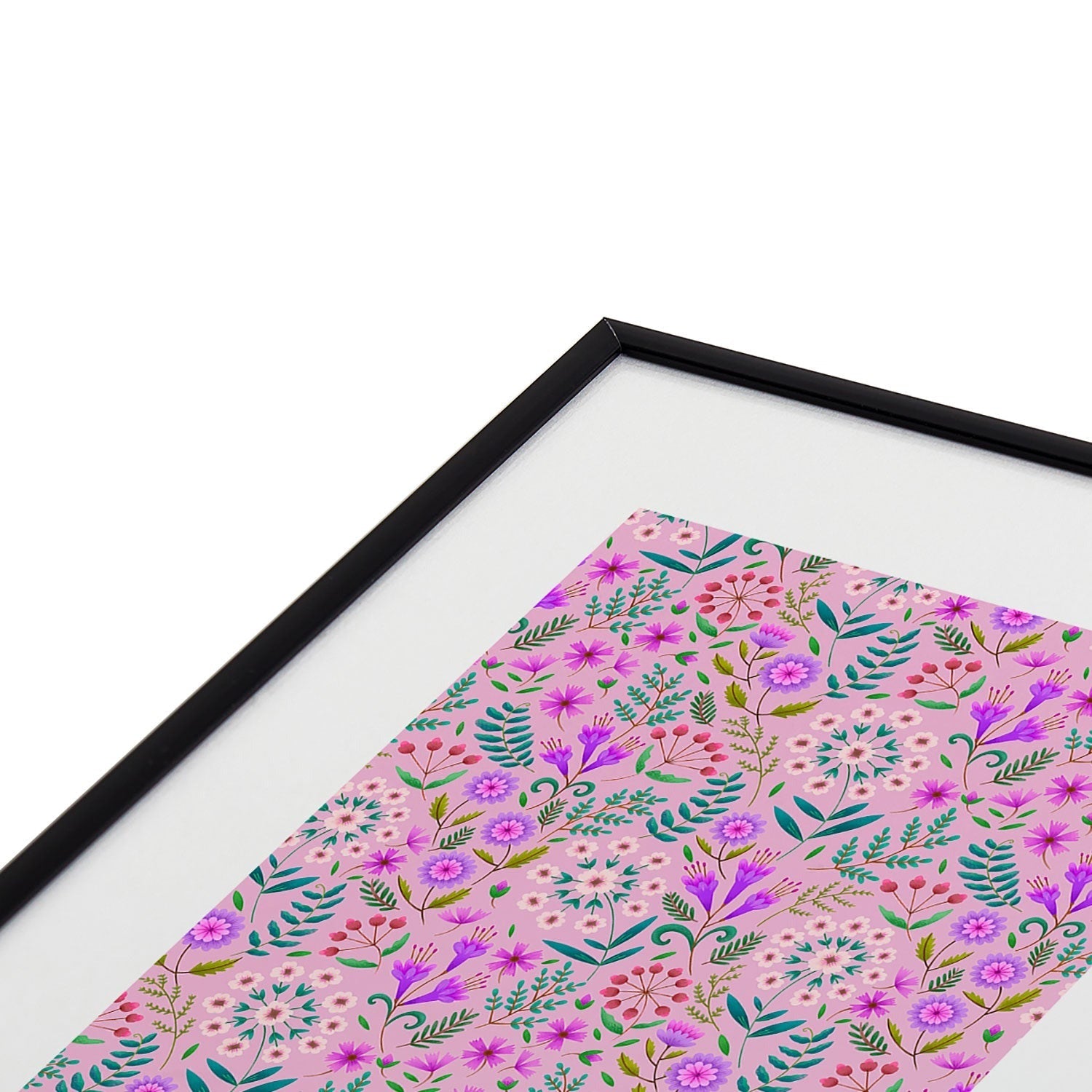 Pimlada Phuapradit Ditsy Purple Floral Half Drop Metal Framed Art Print
