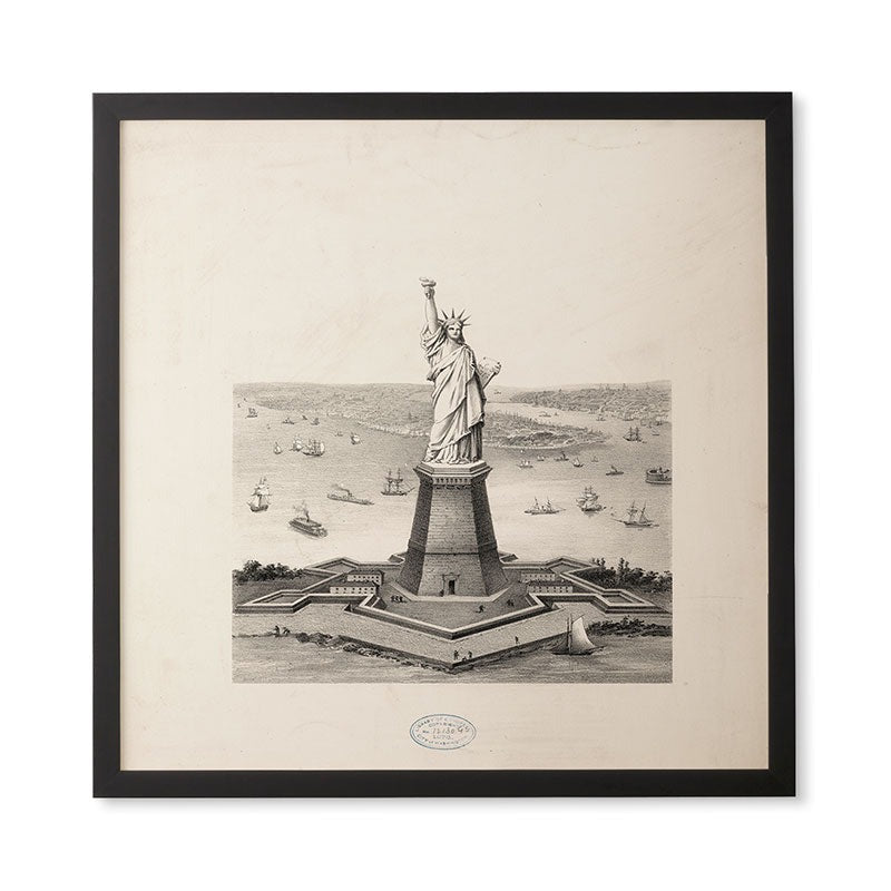DENY Designs Vintage Lady Liberty Framed Wall Art