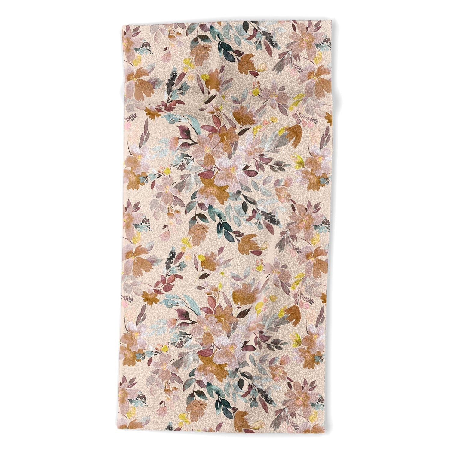 Ninola Design Botanic Retreat Floral Oleander Whimsical Soft Pink Beach Towel