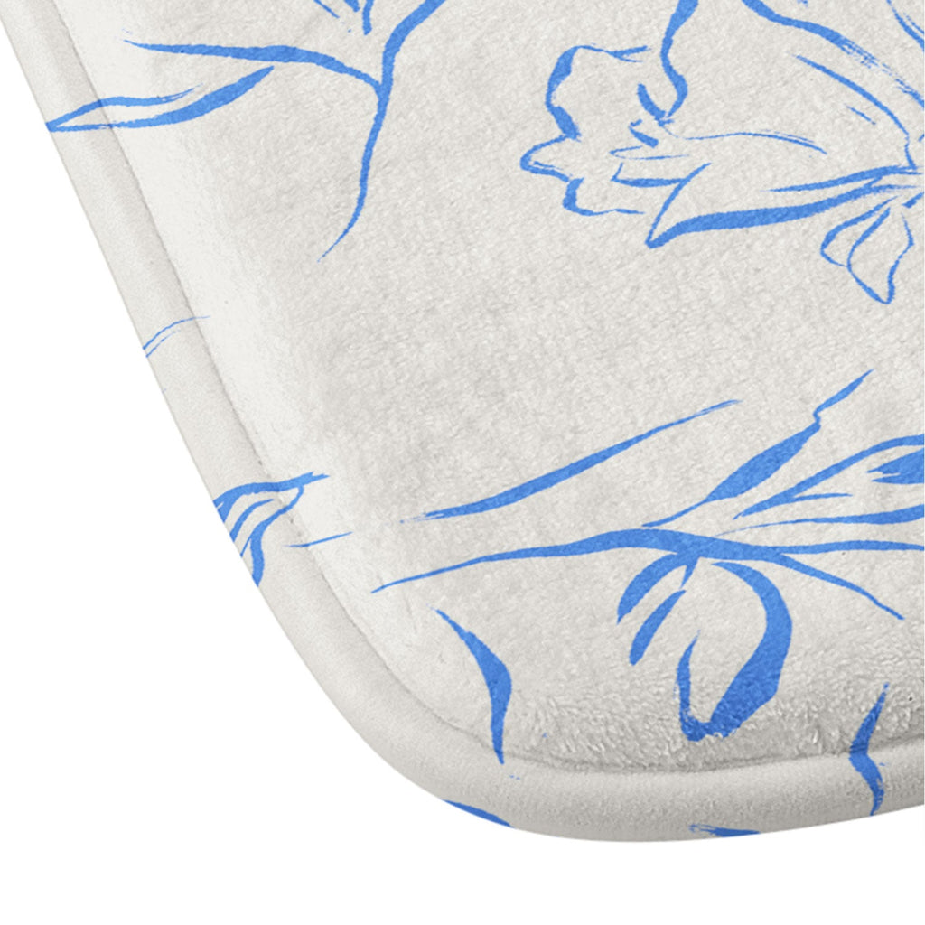 LouBruzzoni Romantic blue Memory Foam Bath Mat