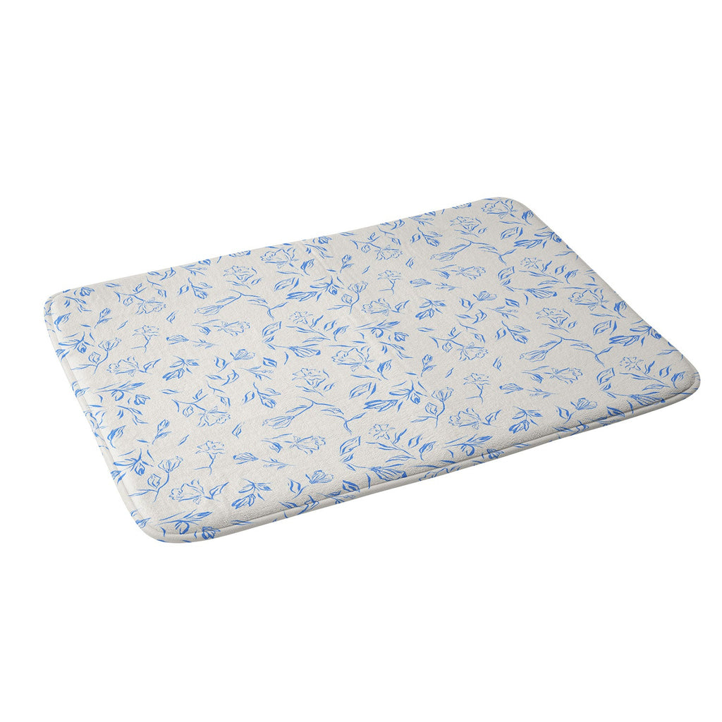 LouBruzzoni Romantic blue Memory Foam Bath Mat