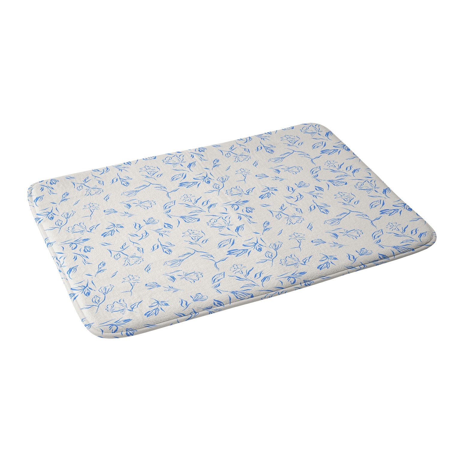 LouBruzzoni Romantic blue Memory Foam Bath Mat
