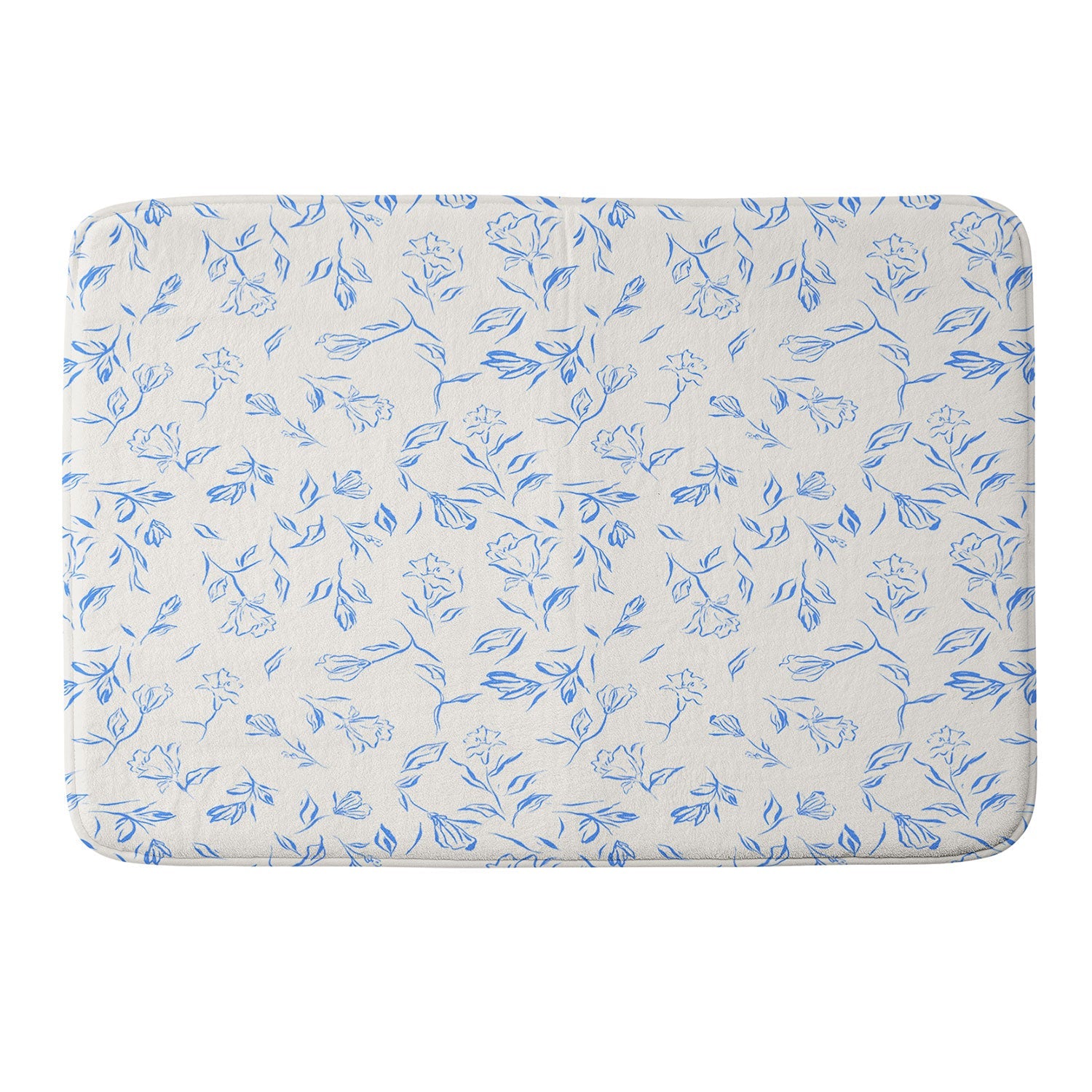 LouBruzzoni Romantic blue Memory Foam Bath Mat