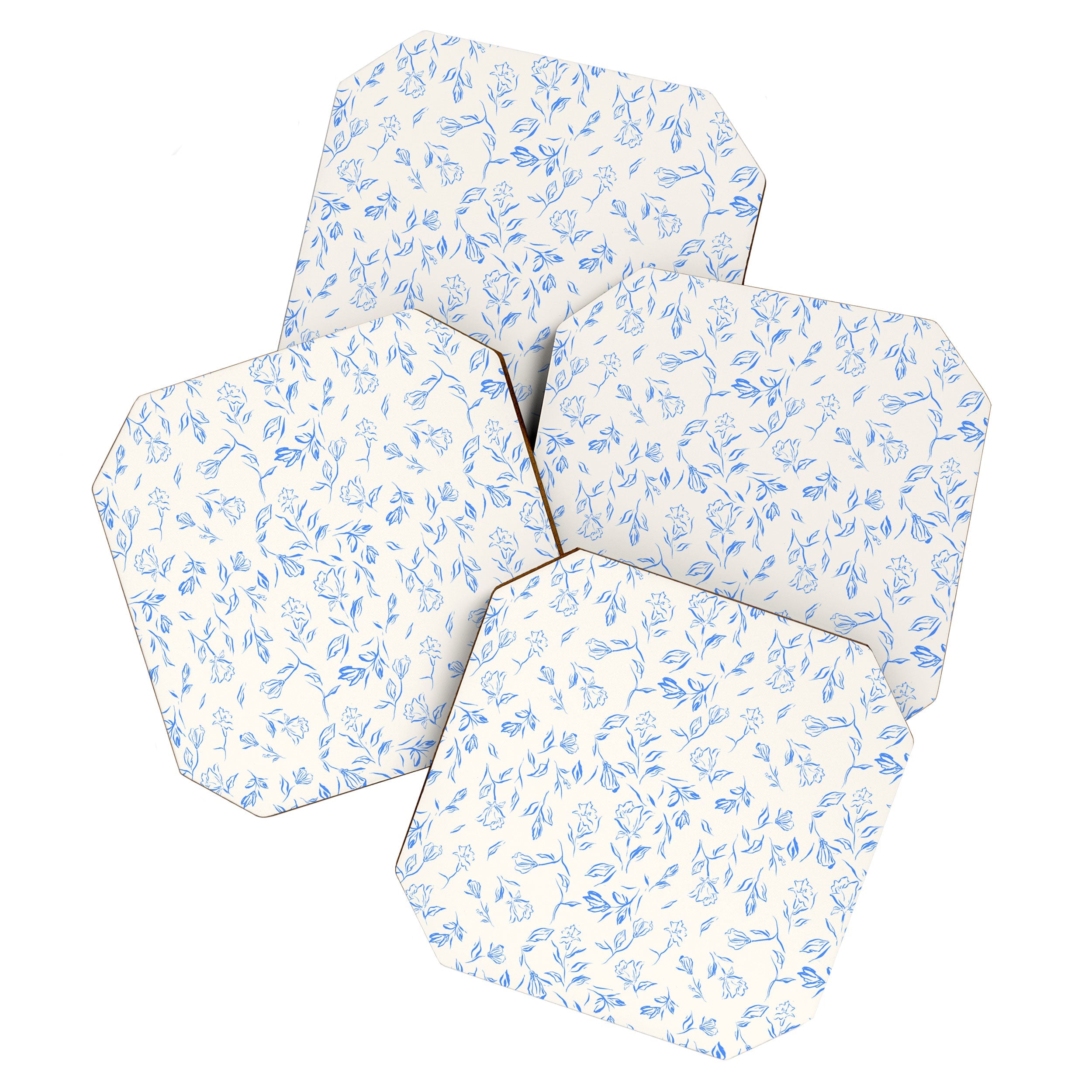LouBruzzoni Romantic blue Coaster Set