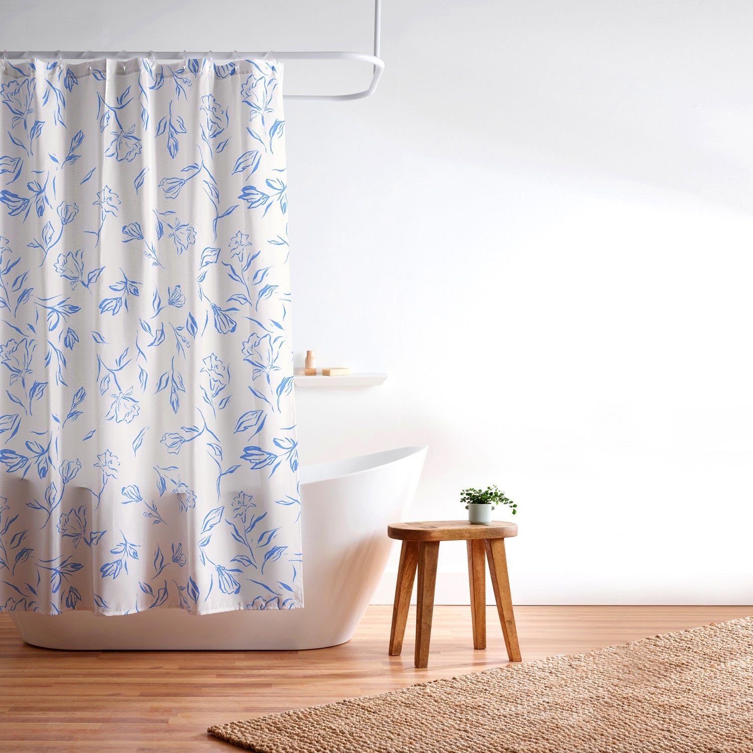LouBruzzoni Romantic blue Shower Curtain