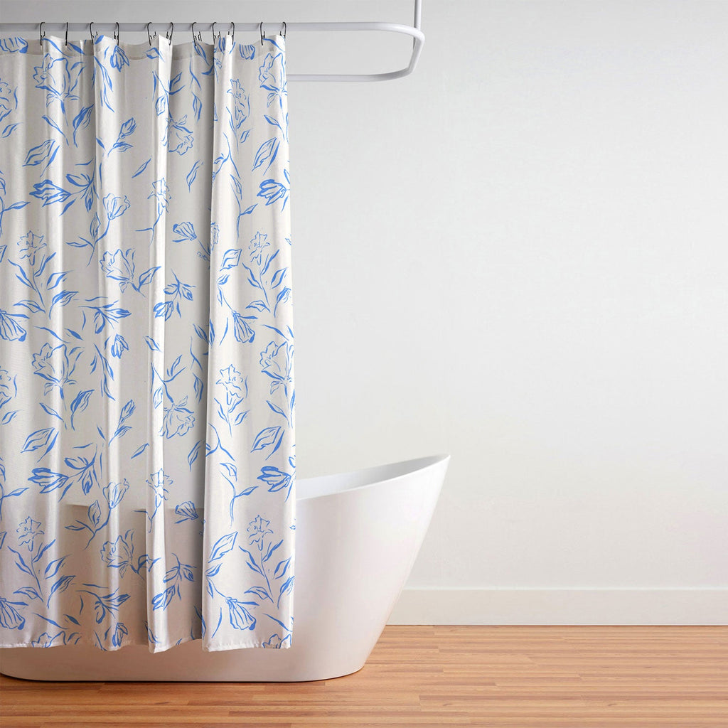 LouBruzzoni Romantic blue Shower Curtain