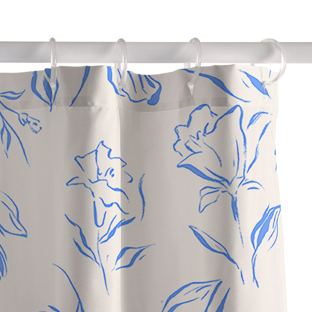 LouBruzzoni Romantic blue Shower Curtain