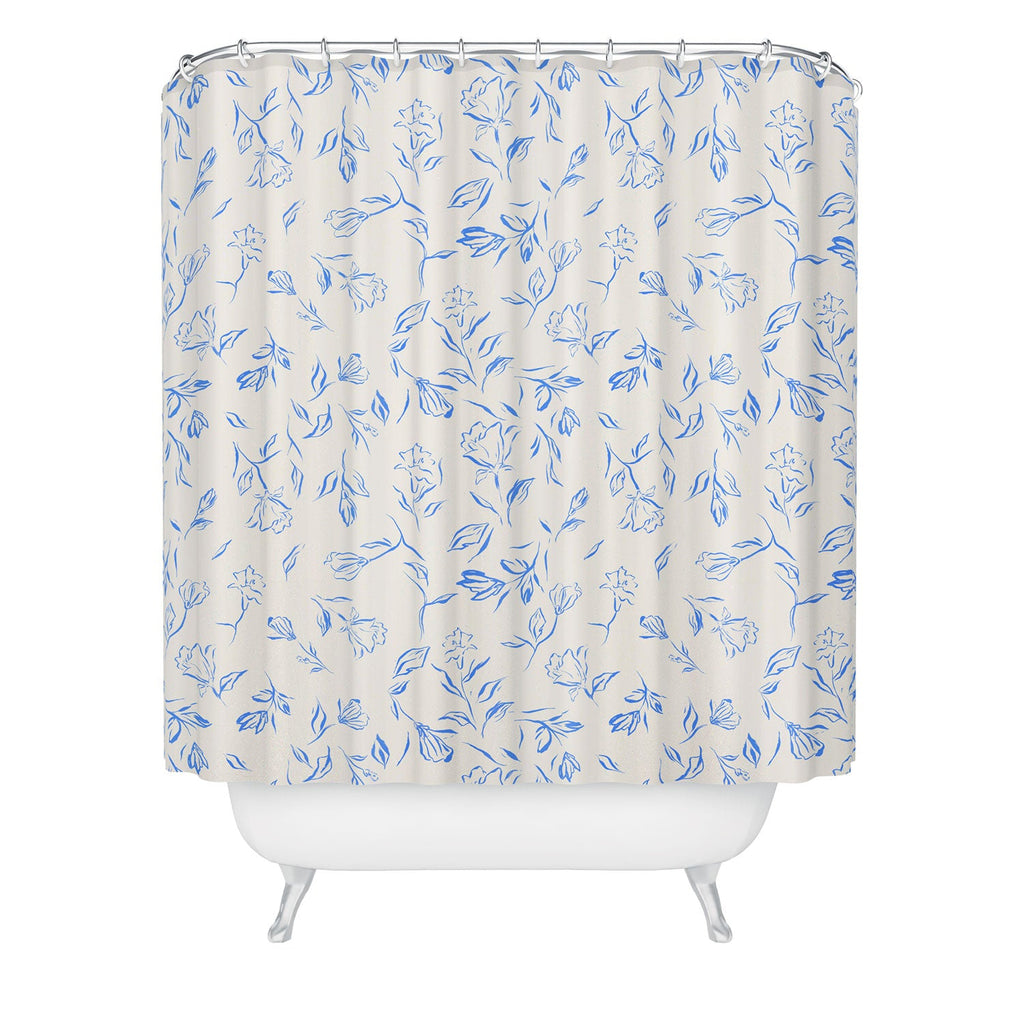 LouBruzzoni Romantic blue Shower Curtain