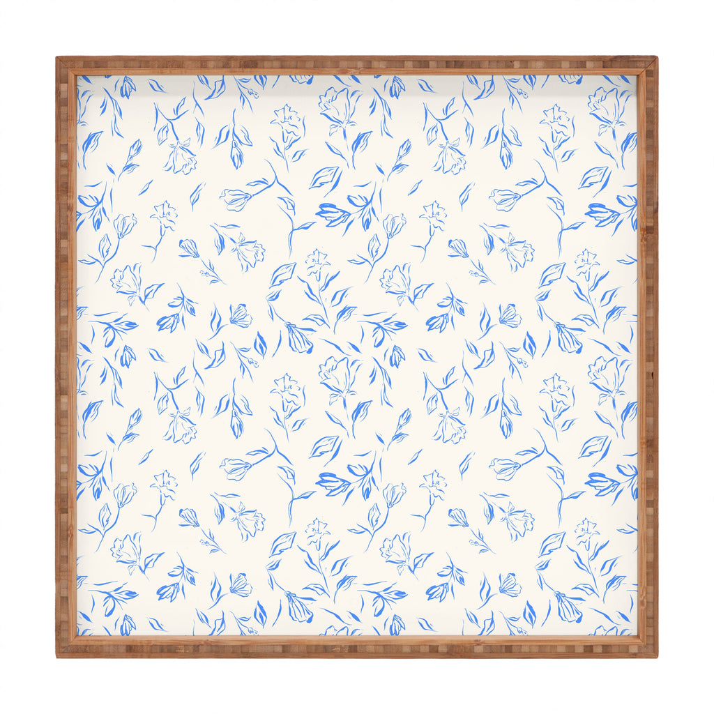 LouBruzzoni Romantic blue Square Tray