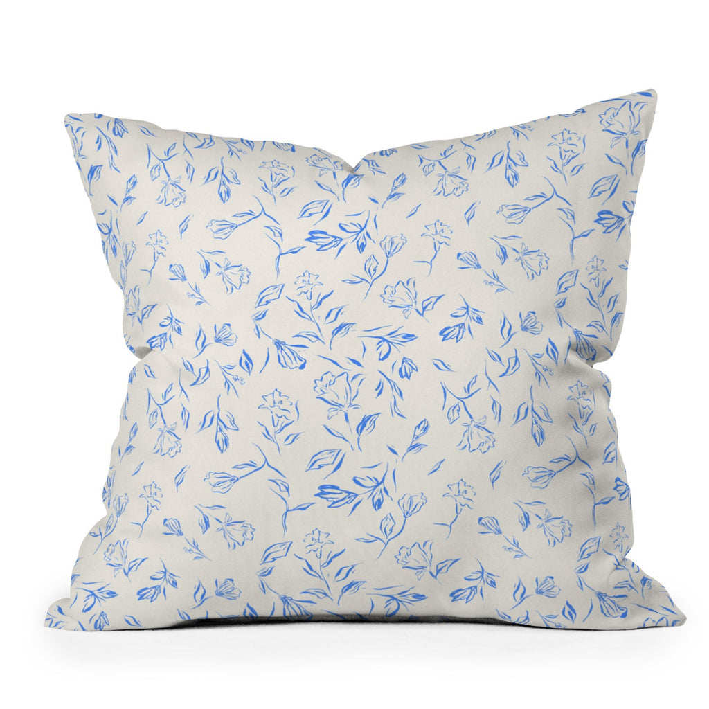 LouBruzzoni Romantic blue Outdoor Throw Pillow