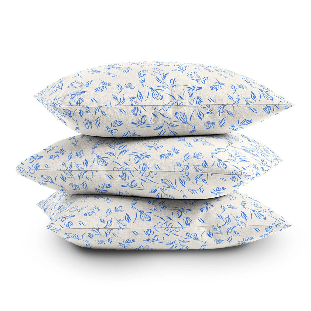 LouBruzzoni Romantic blue Outdoor Throw Pillow