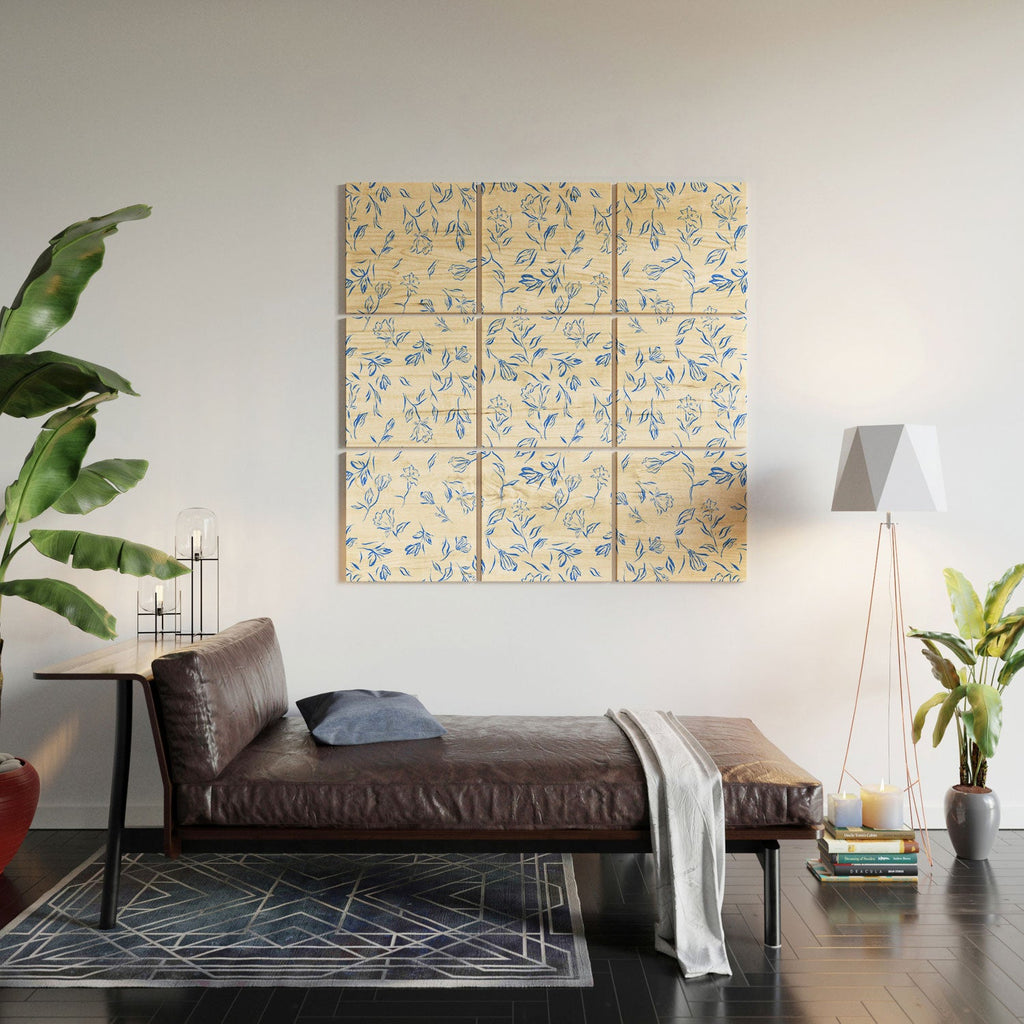 LouBruzzoni Romantic blue Wood Wall Mural