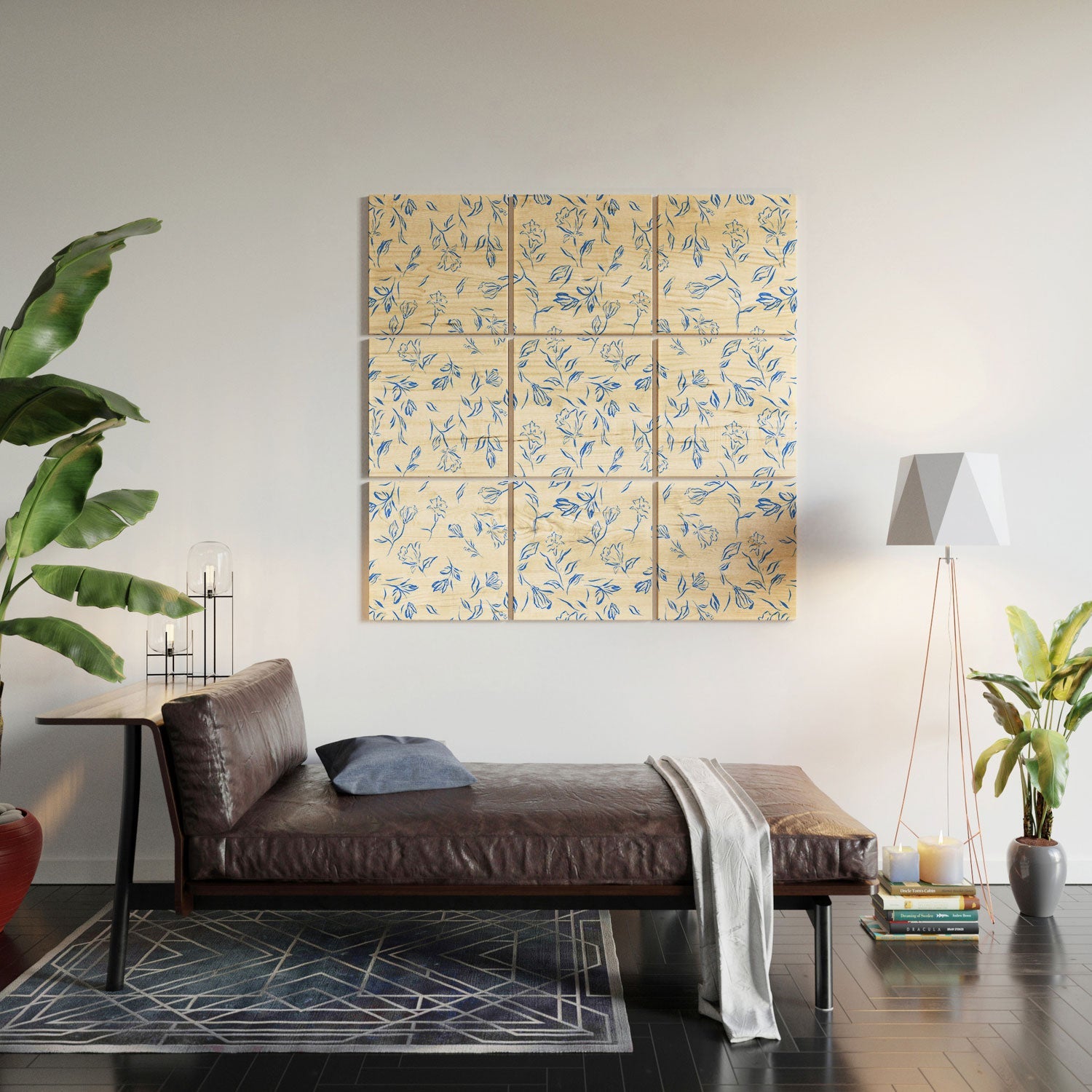 LouBruzzoni Romantic blue Wood Wall Mural