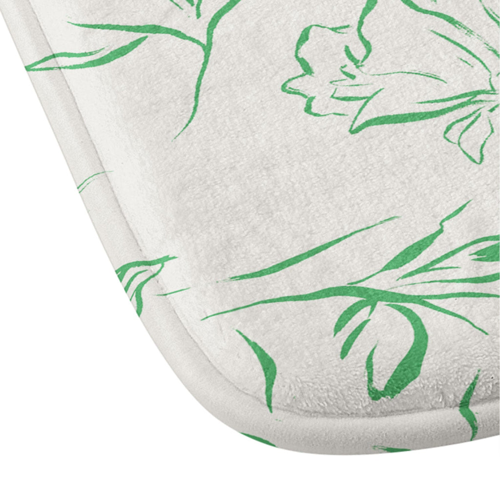 LouBruzzoni Romantic green Memory Foam Bath Mat