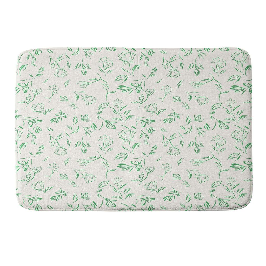 LouBruzzoni Romantic green Memory Foam Bath Mat