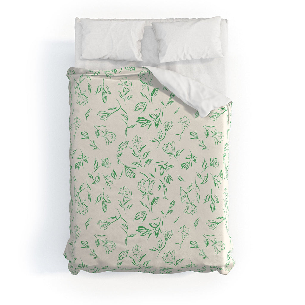 LouBruzzoni Romantic green Duvet Cover