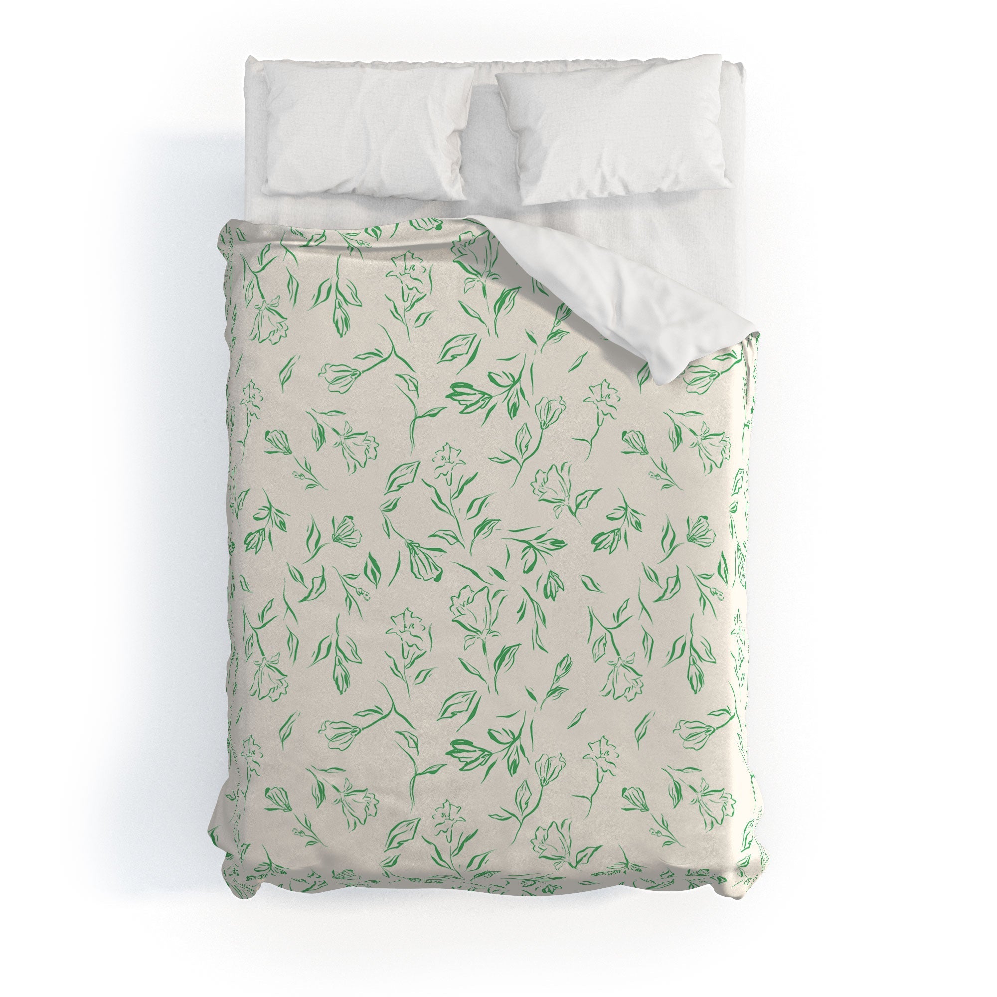 LouBruzzoni Romantic green Duvet Cover