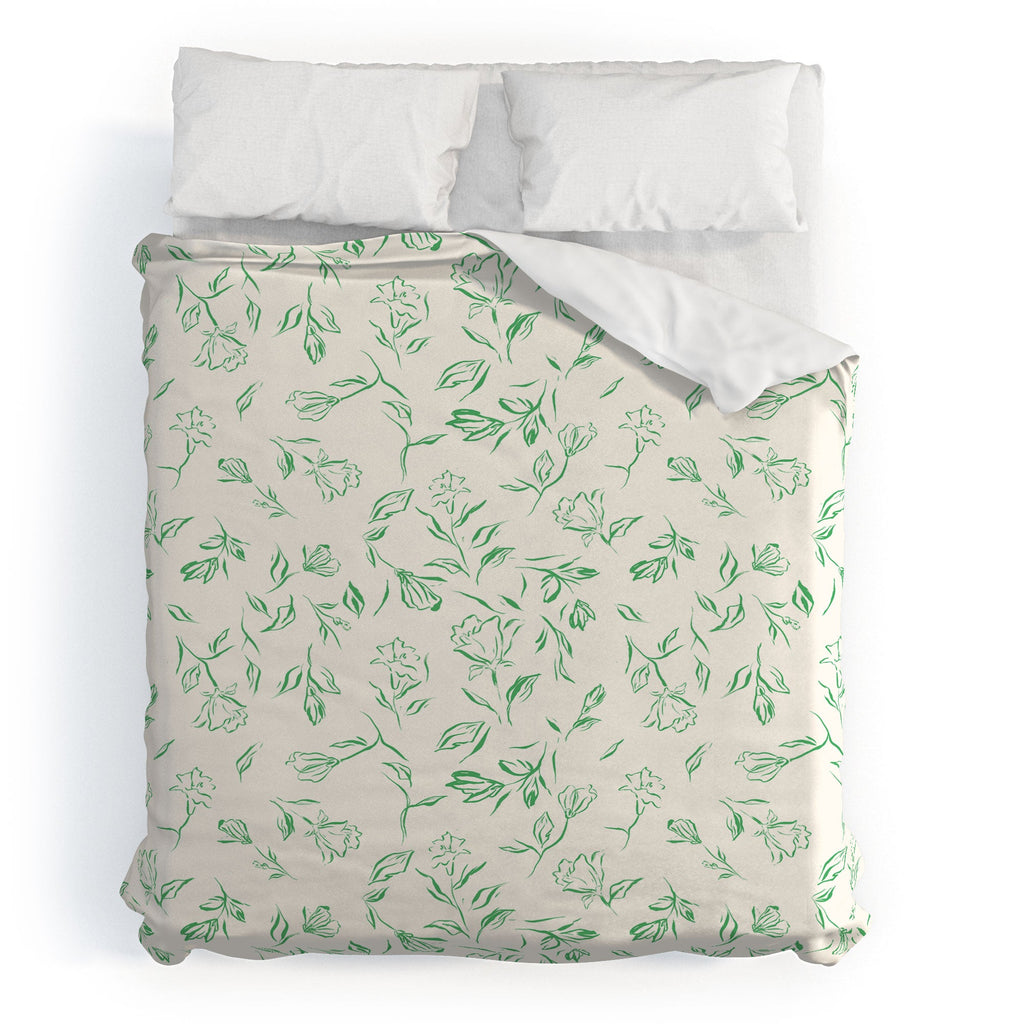 LouBruzzoni Romantic green Duvet Cover