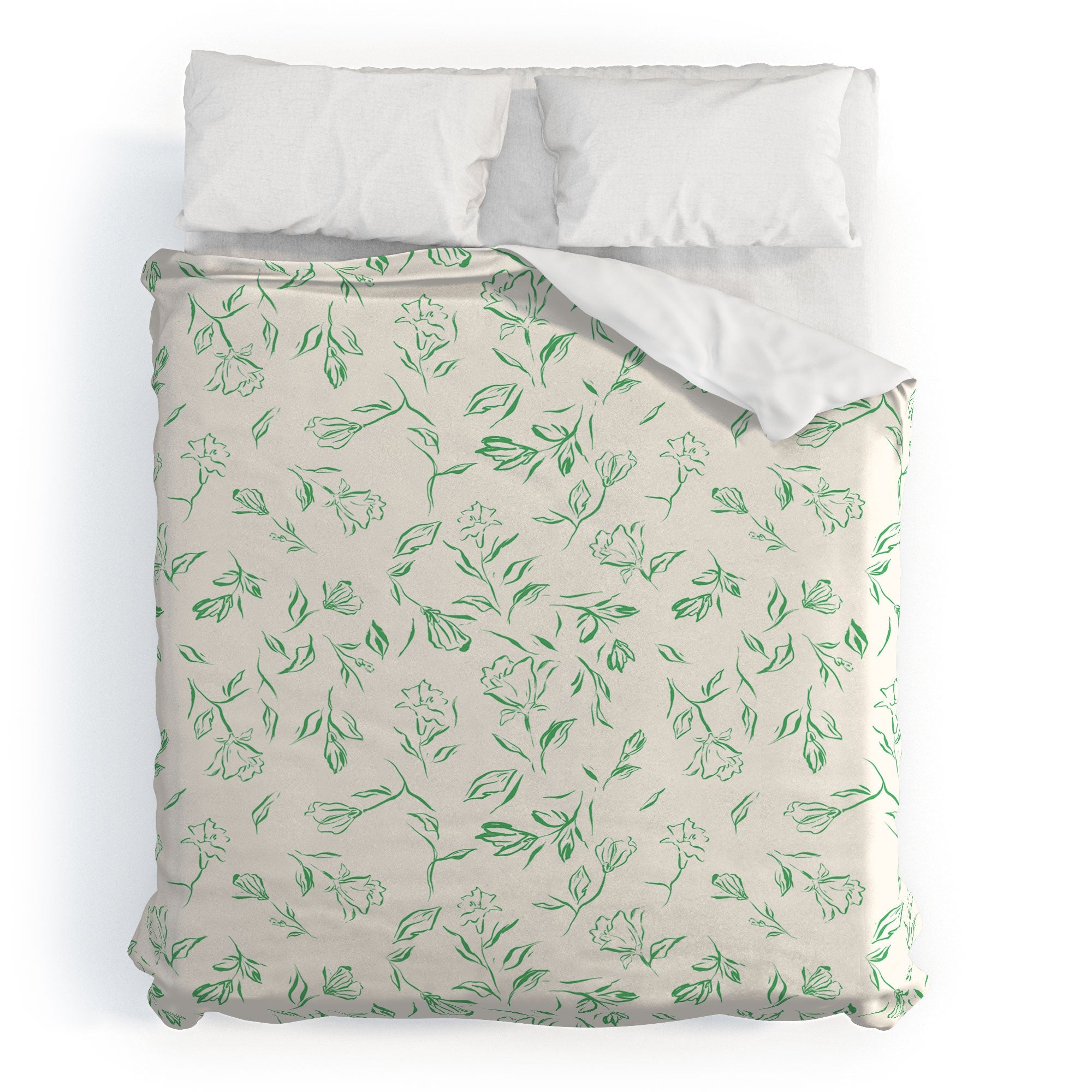 LouBruzzoni Romantic green Duvet Cover