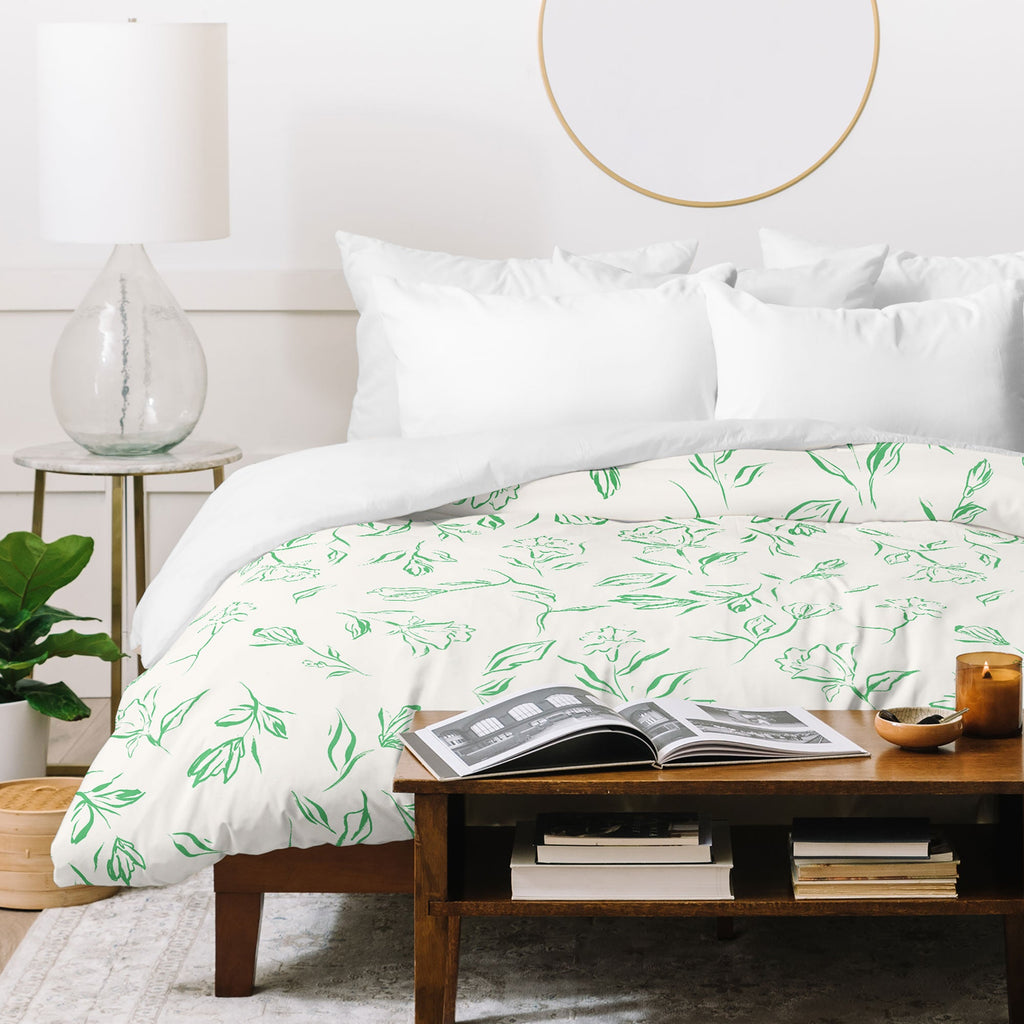LouBruzzoni Romantic green Duvet Cover