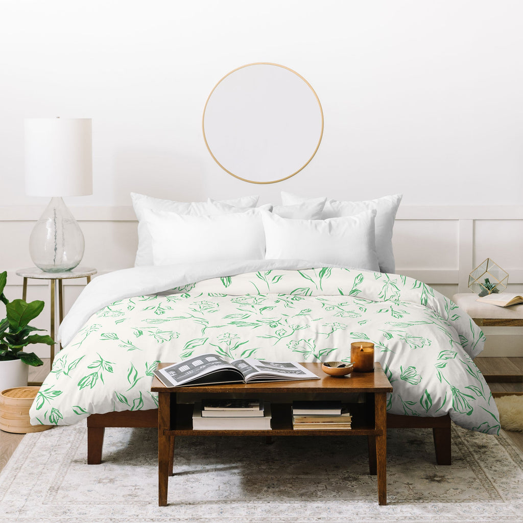 LouBruzzoni Romantic green Duvet Cover