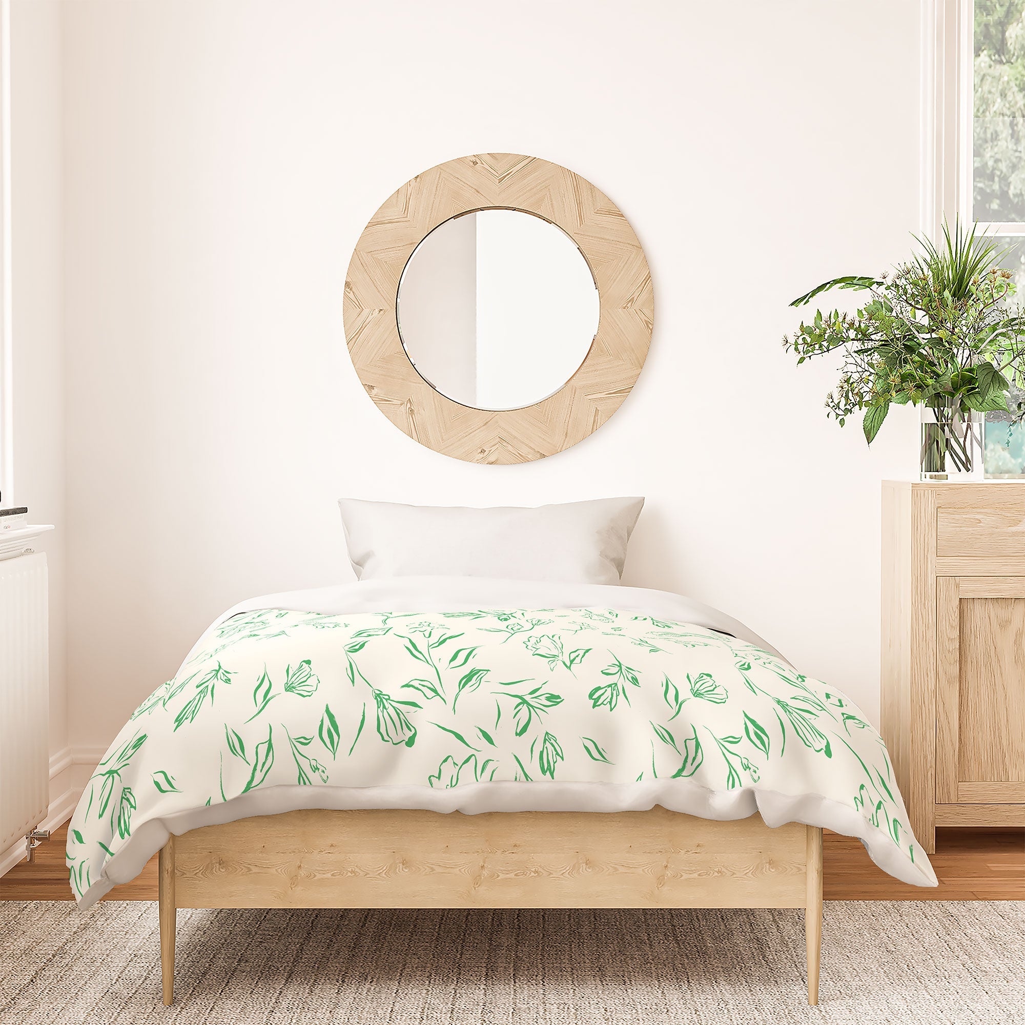 LouBruzzoni Romantic green Duvet Cover