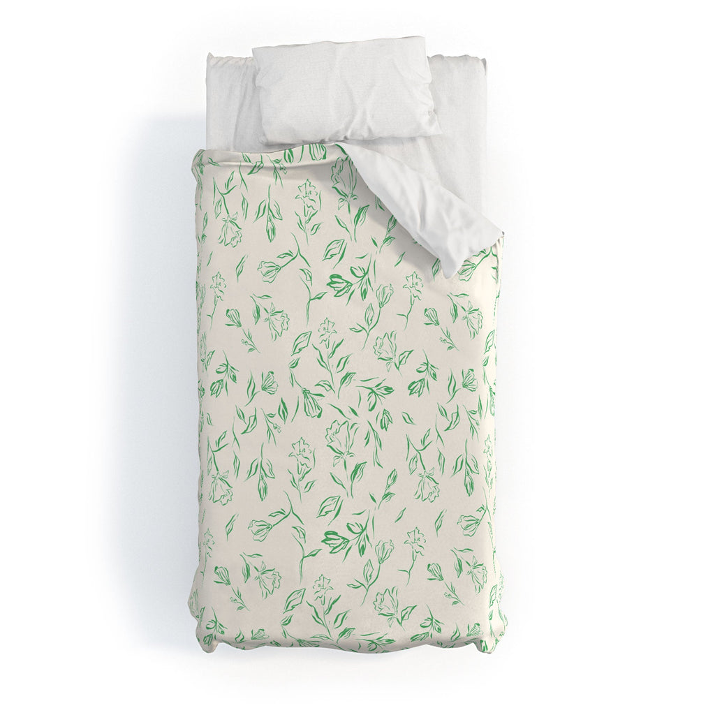 LouBruzzoni Romantic green Duvet Cover