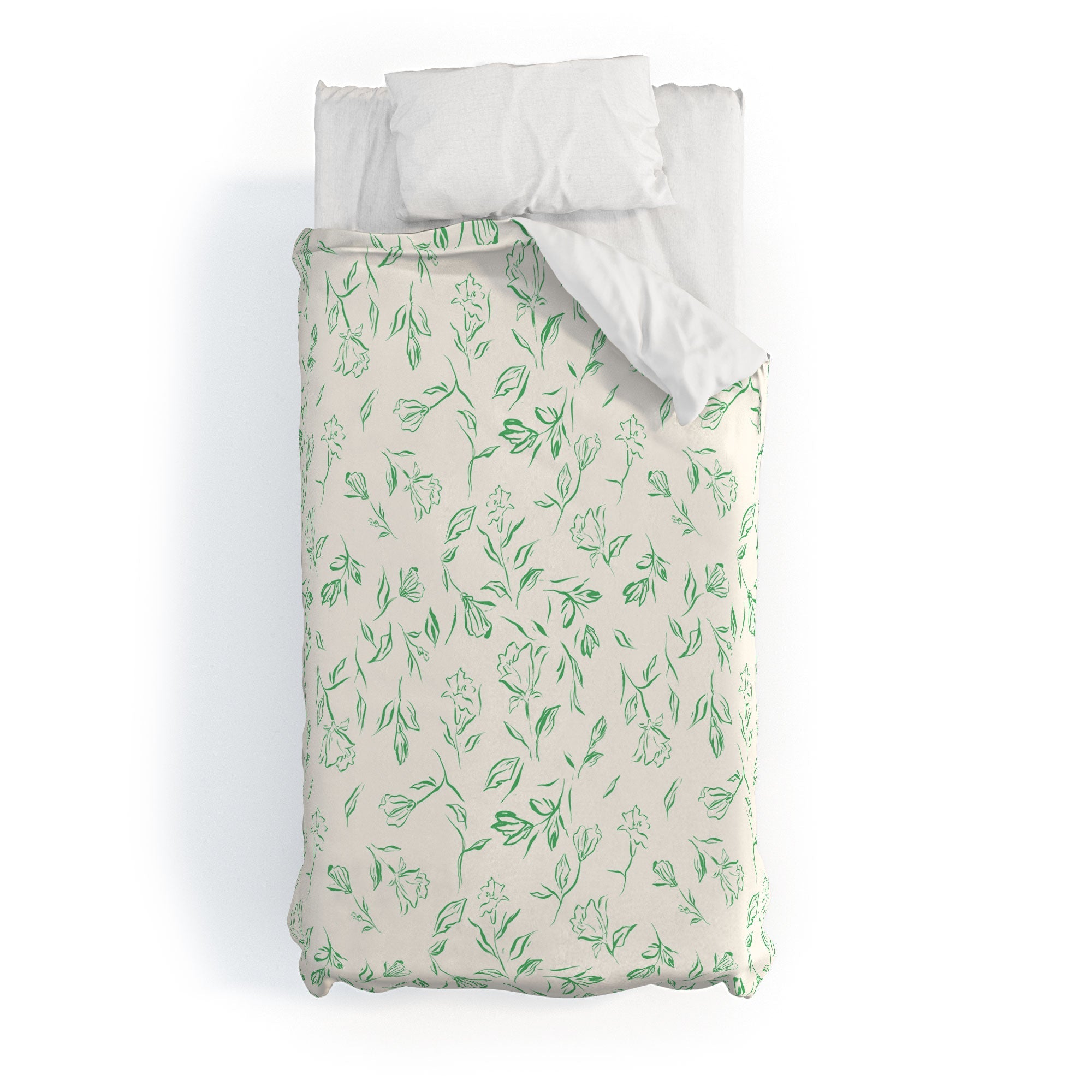 LouBruzzoni Romantic green Duvet Cover