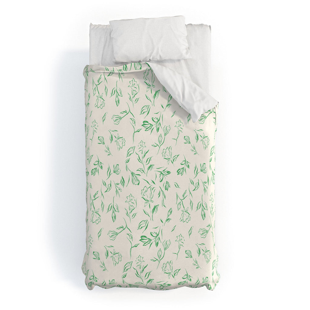 LouBruzzoni Romantic green Duvet Cover