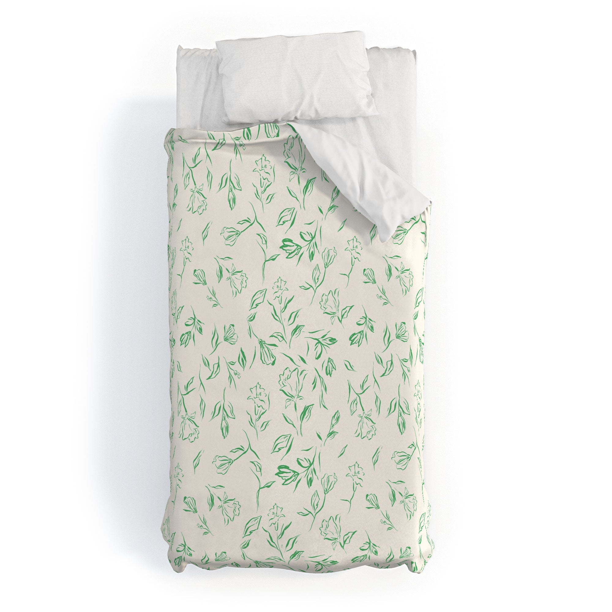 LouBruzzoni Romantic green Duvet Cover