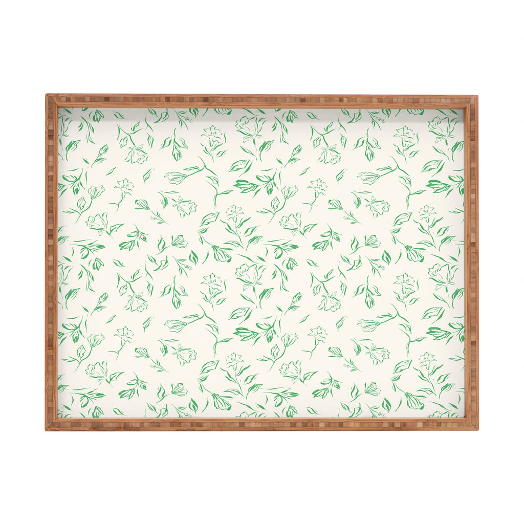 LouBruzzoni Romantic green Rectangular Tray