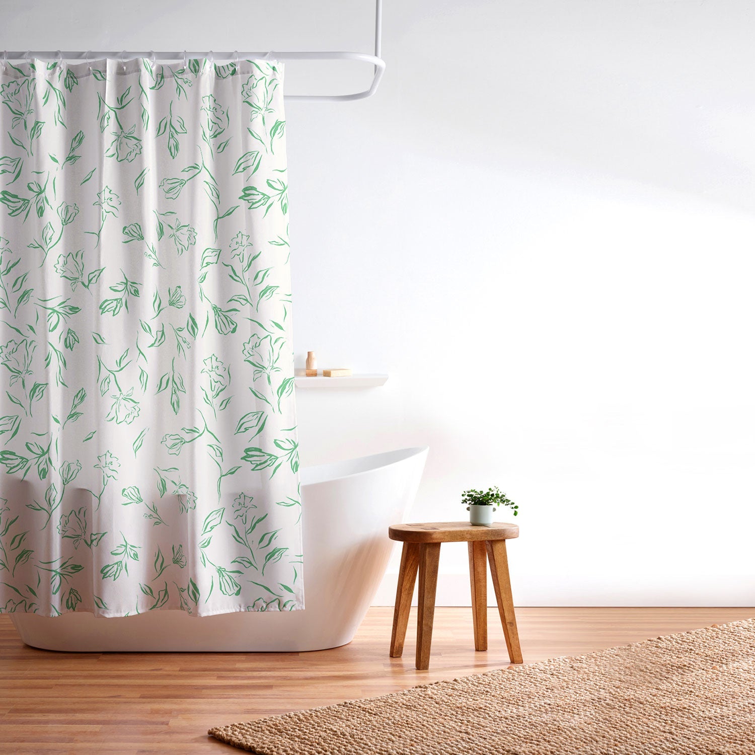 LouBruzzoni Romantic green Shower Curtain