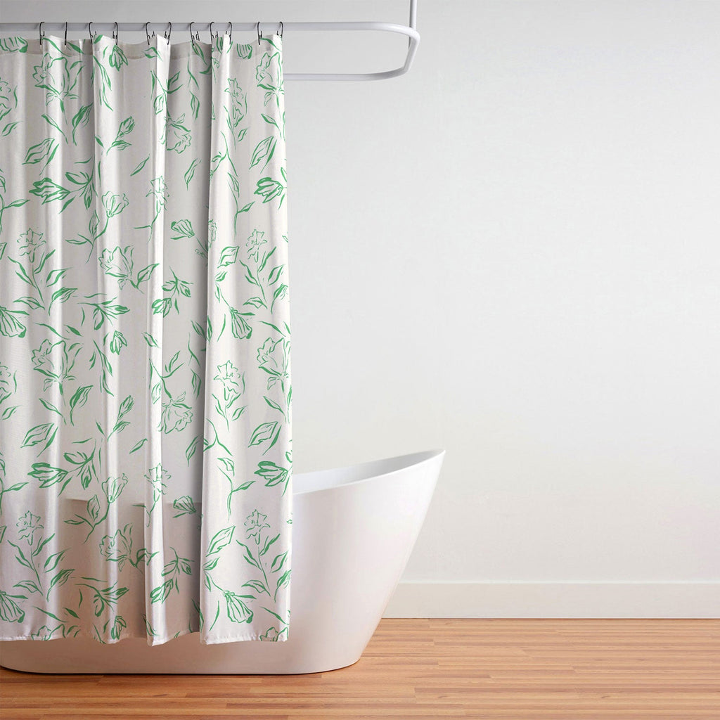 LouBruzzoni Romantic green Shower Curtain