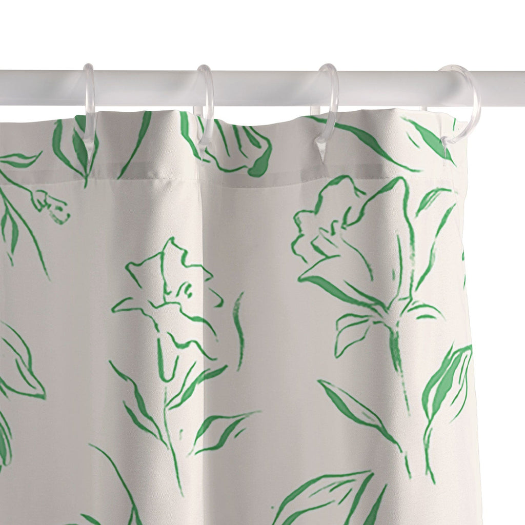 LouBruzzoni Romantic green Shower Curtain