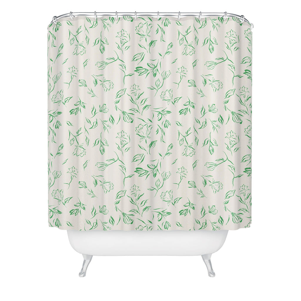 LouBruzzoni Romantic green Shower Curtain